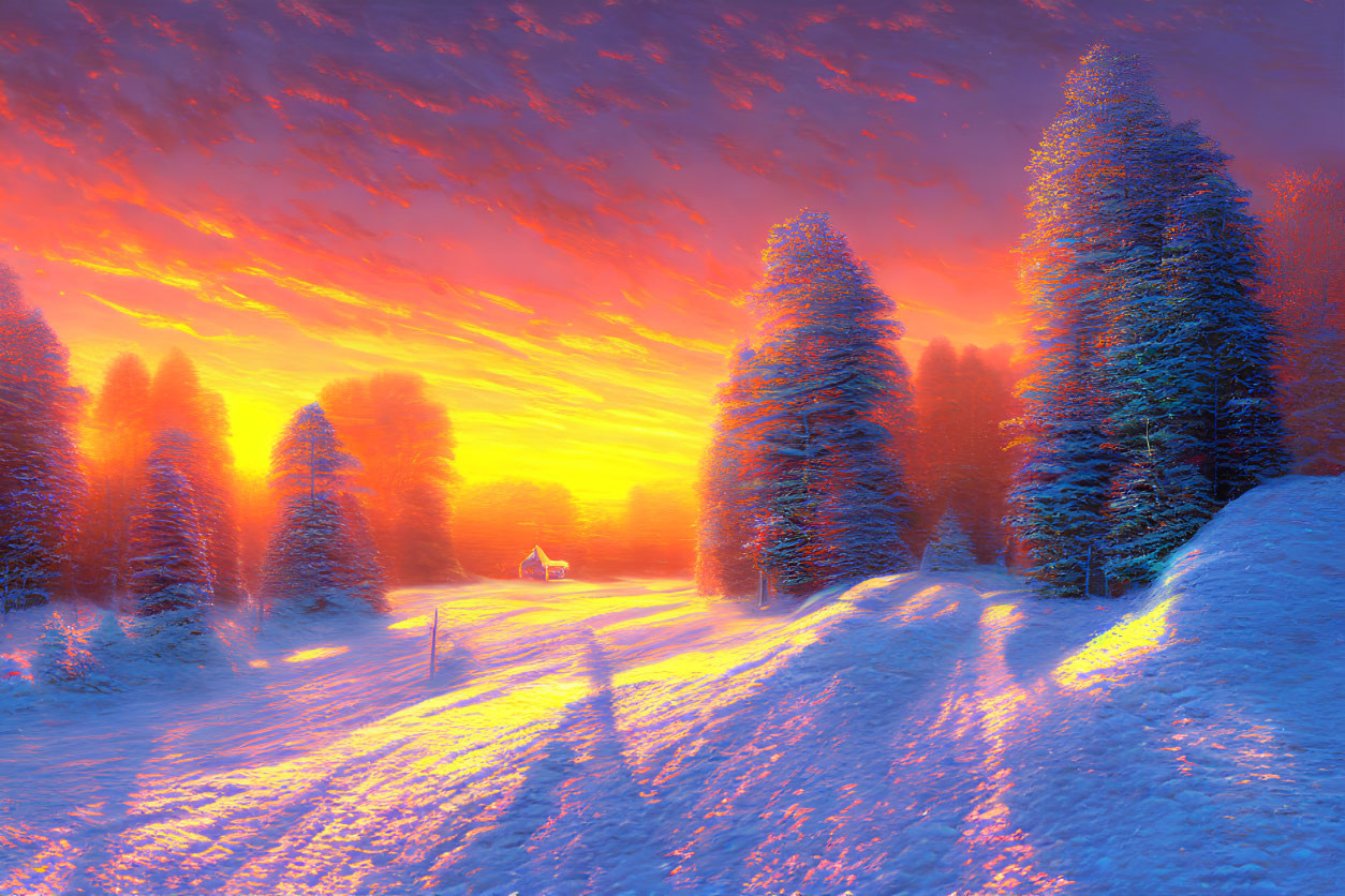 deep3D: landscape - colorful sunset variant