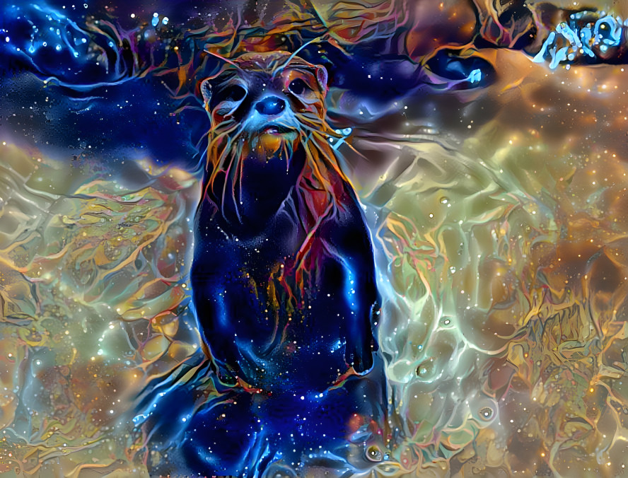 Otter, Otters, animal, animals, galactic, trippy