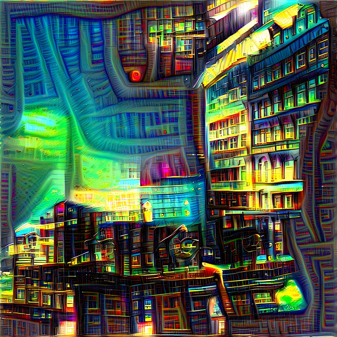Deep Dreamed Generated Streetscape