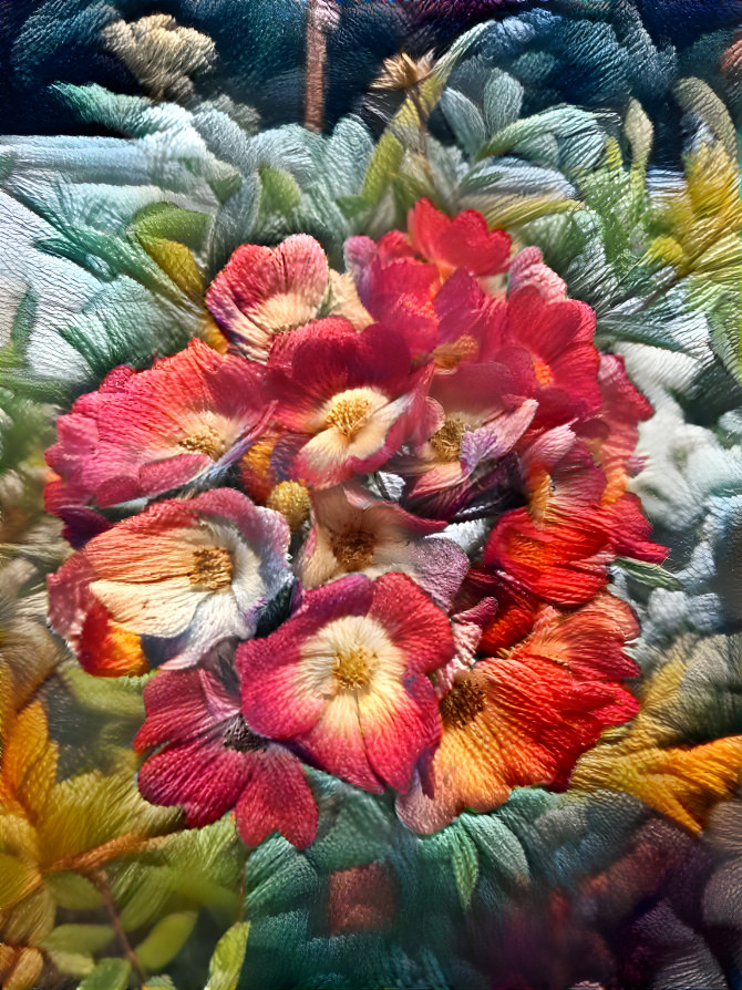 Embroidered petals