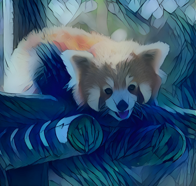 Combination of red panda and "that" pattern 