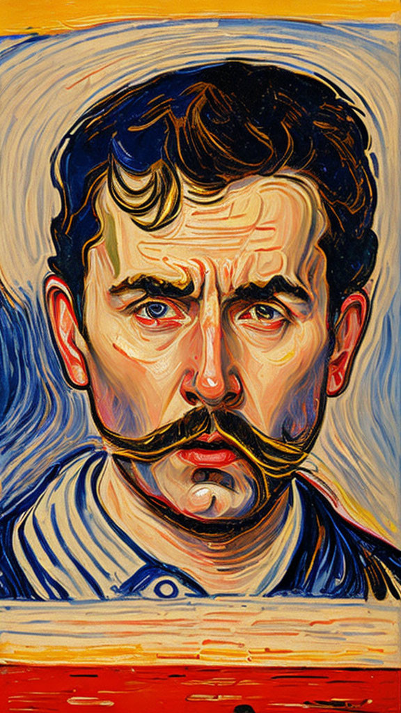 Portrait of a Man in the style of Edvard Munch