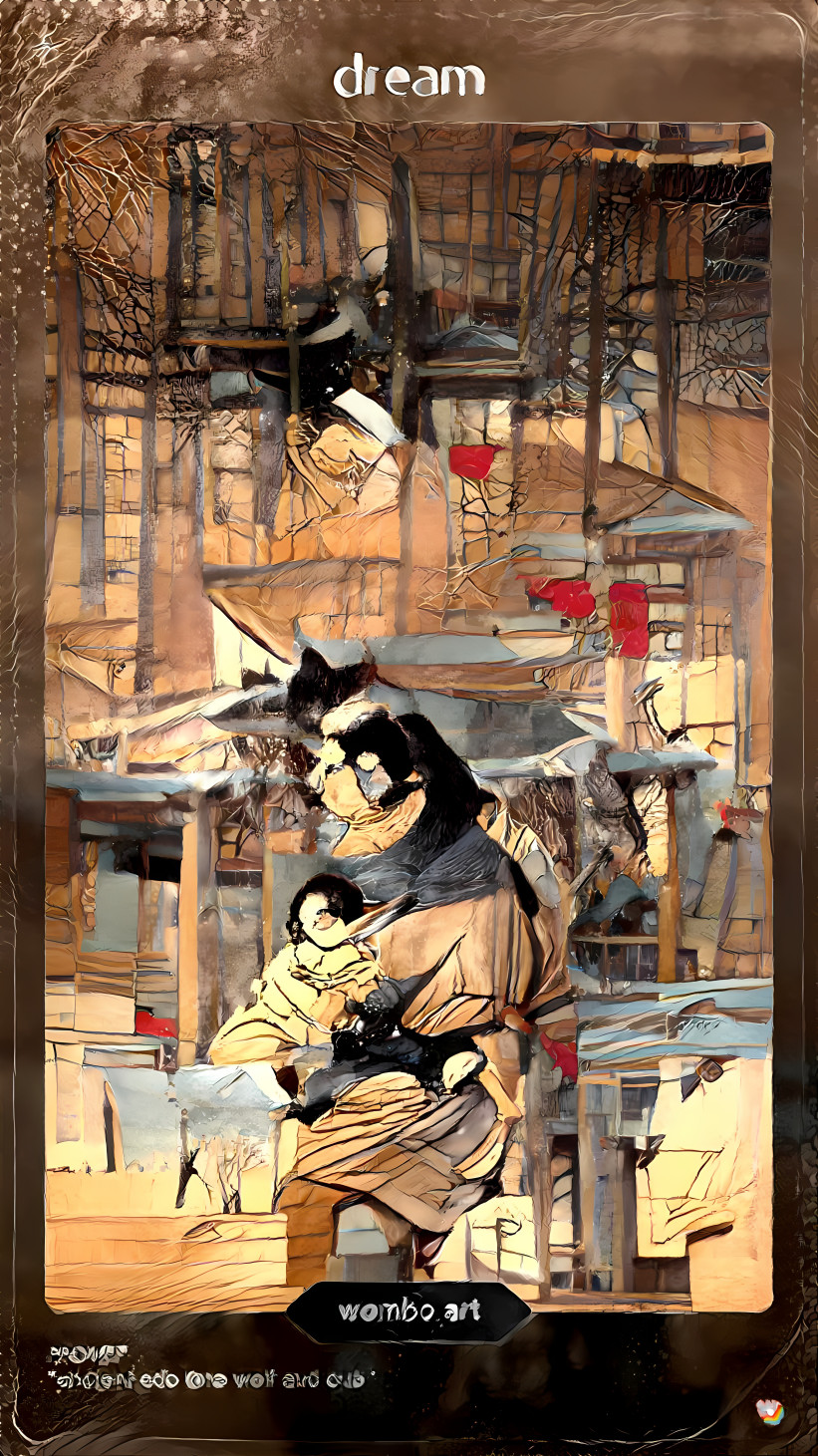 Lone wolf and cub created by ai 