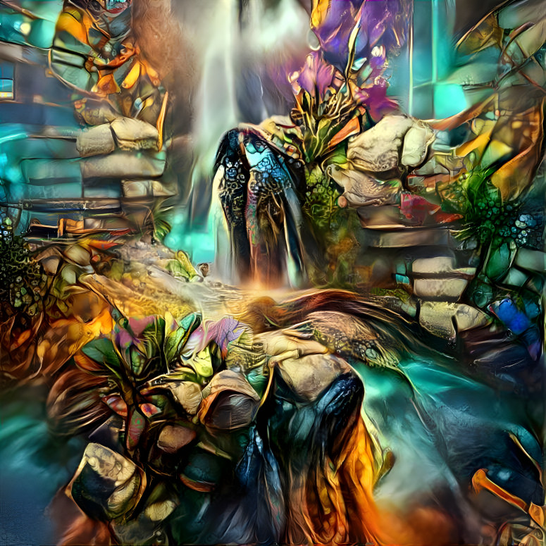 Epic waterfall | landscaping with fishes, rocks  