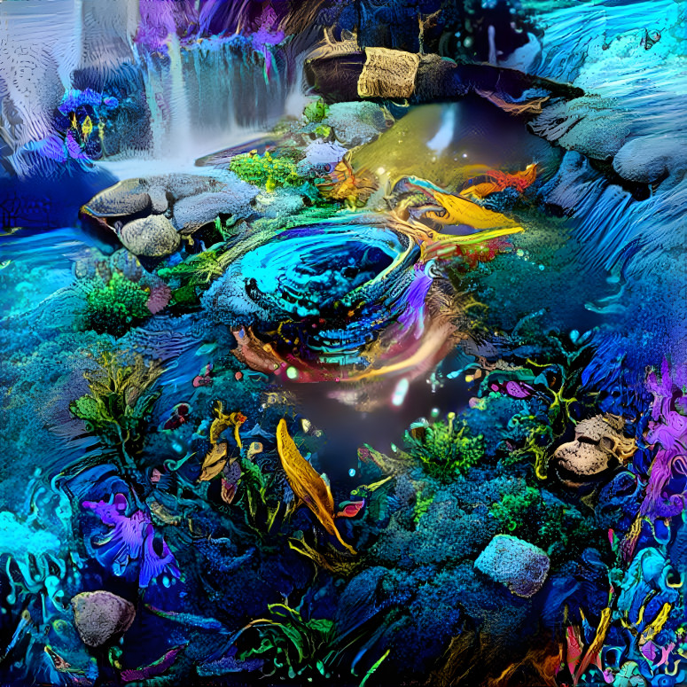 Epic Fish pond with waterfall