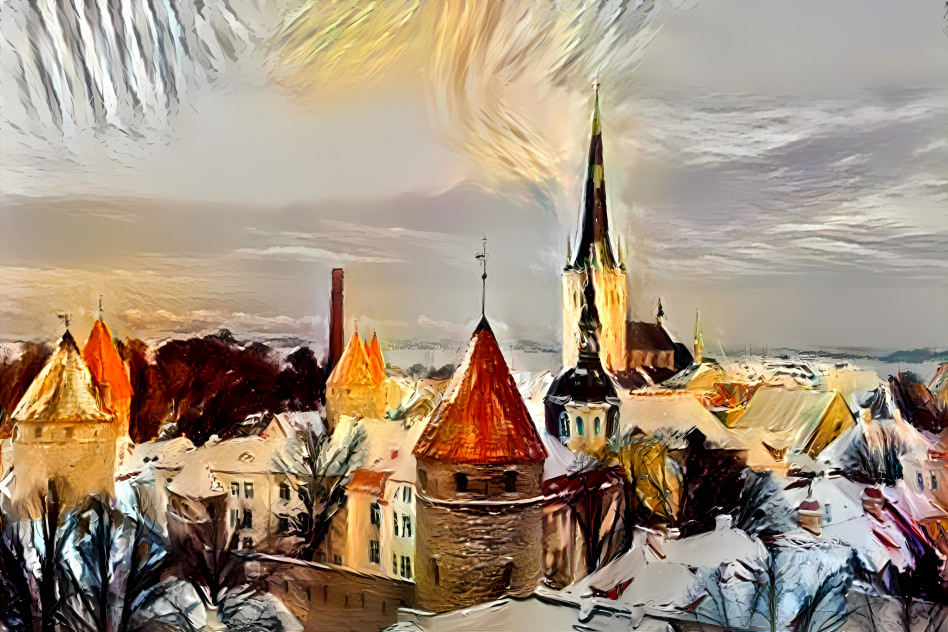 Winter in Tallinn, Estonia.
