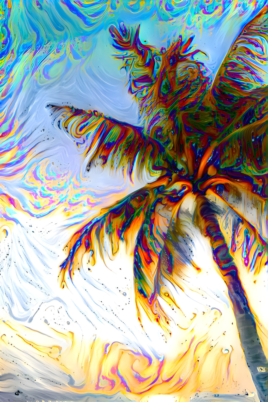 Underwater palm tree
