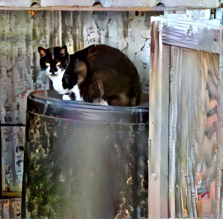 Tuxedo Cat in Water Softner Cabinet 3