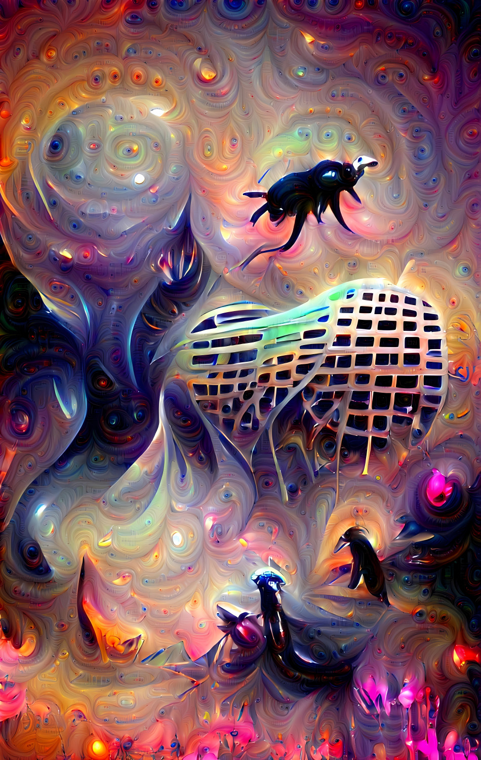 hive city with the eyes