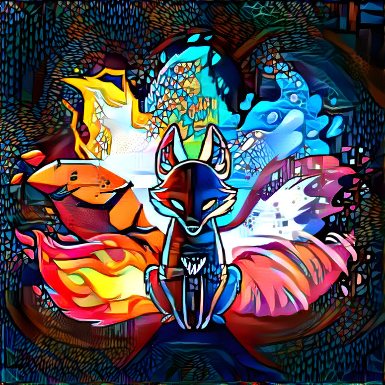 Stained Glass Elemental Kitsune
