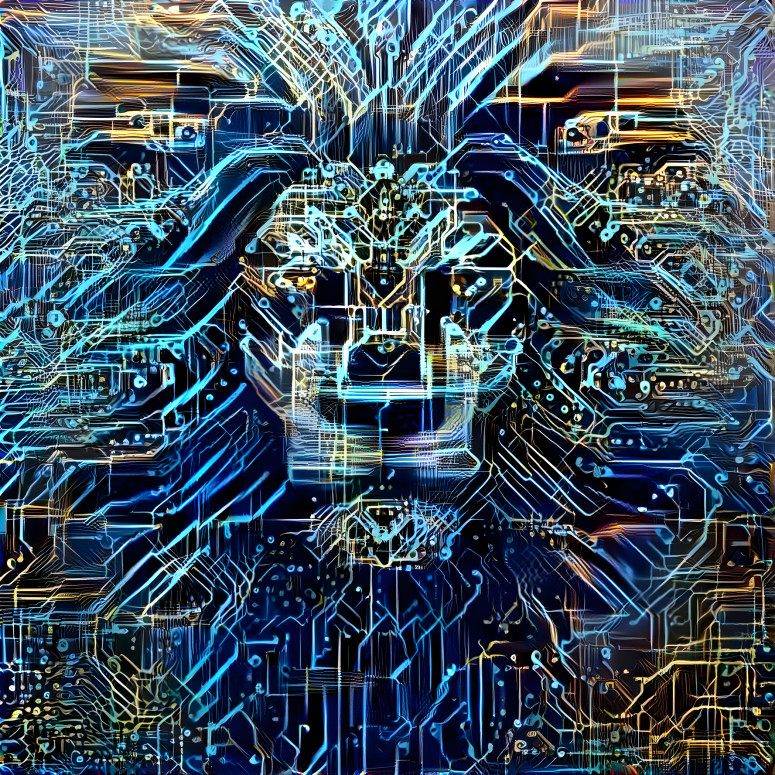 Electric Blue Lion
