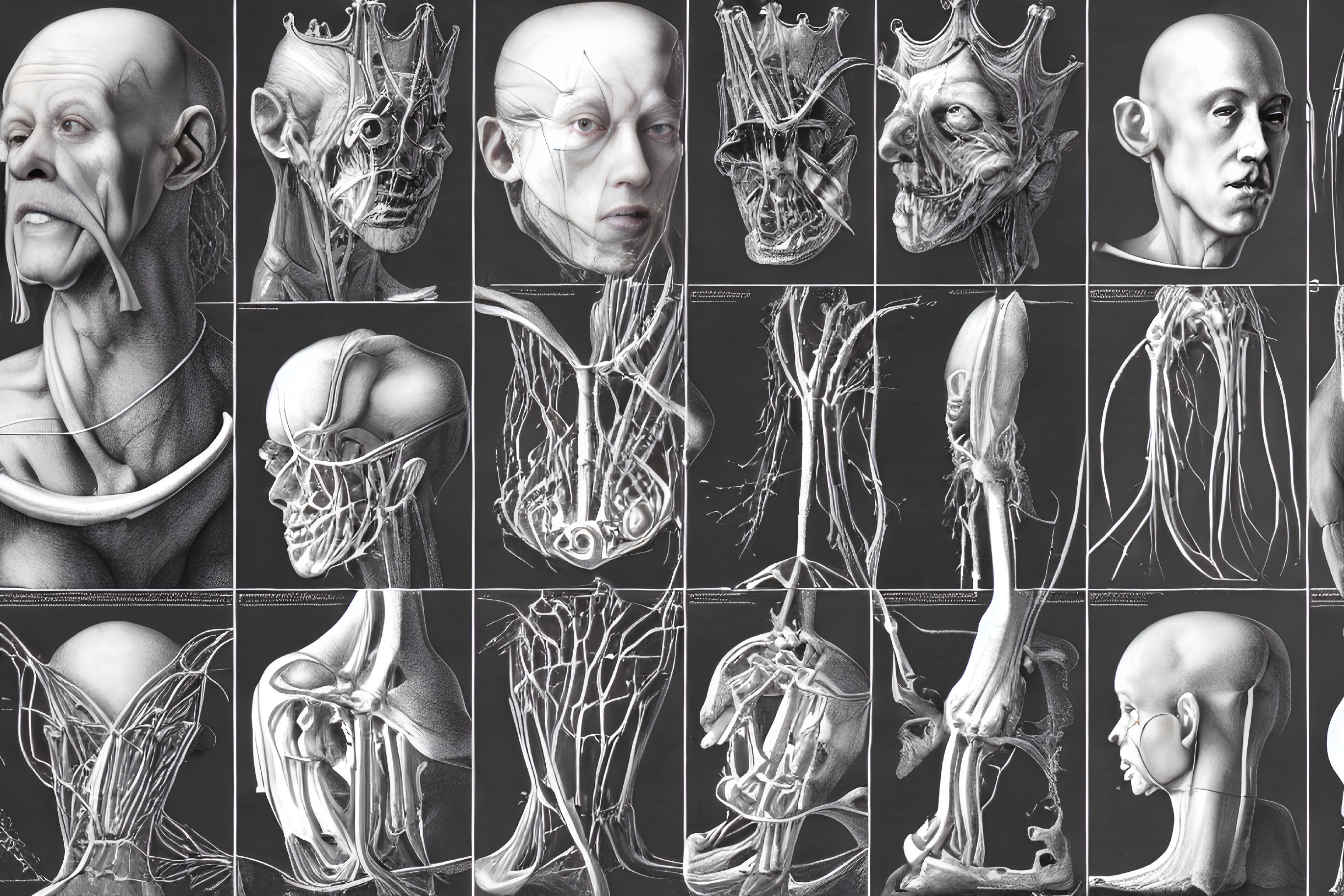 Composite Image of Humanoid Figure's Anatomical Illustrations