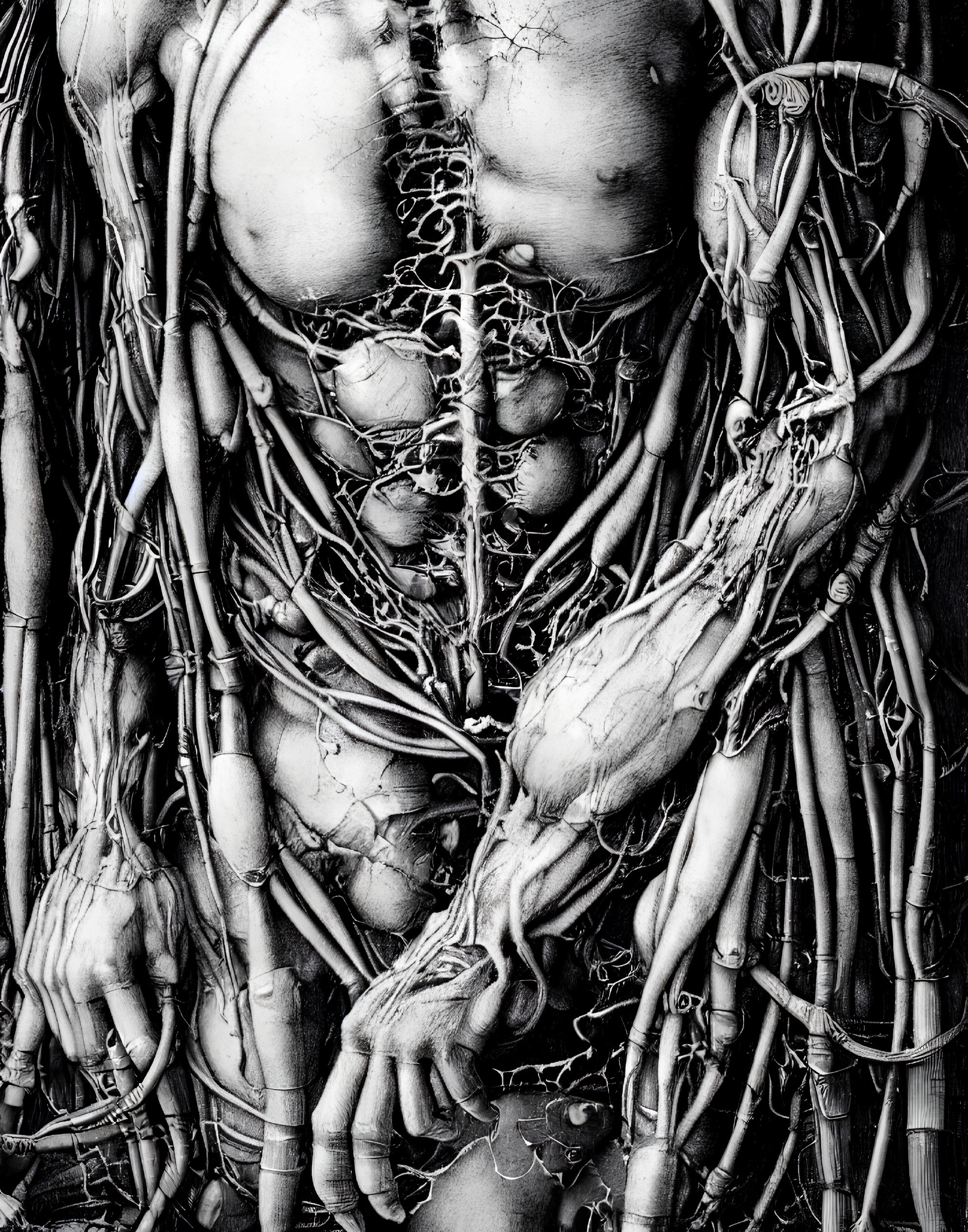 Detailed Human Body Vascular System Anatomy Illustration