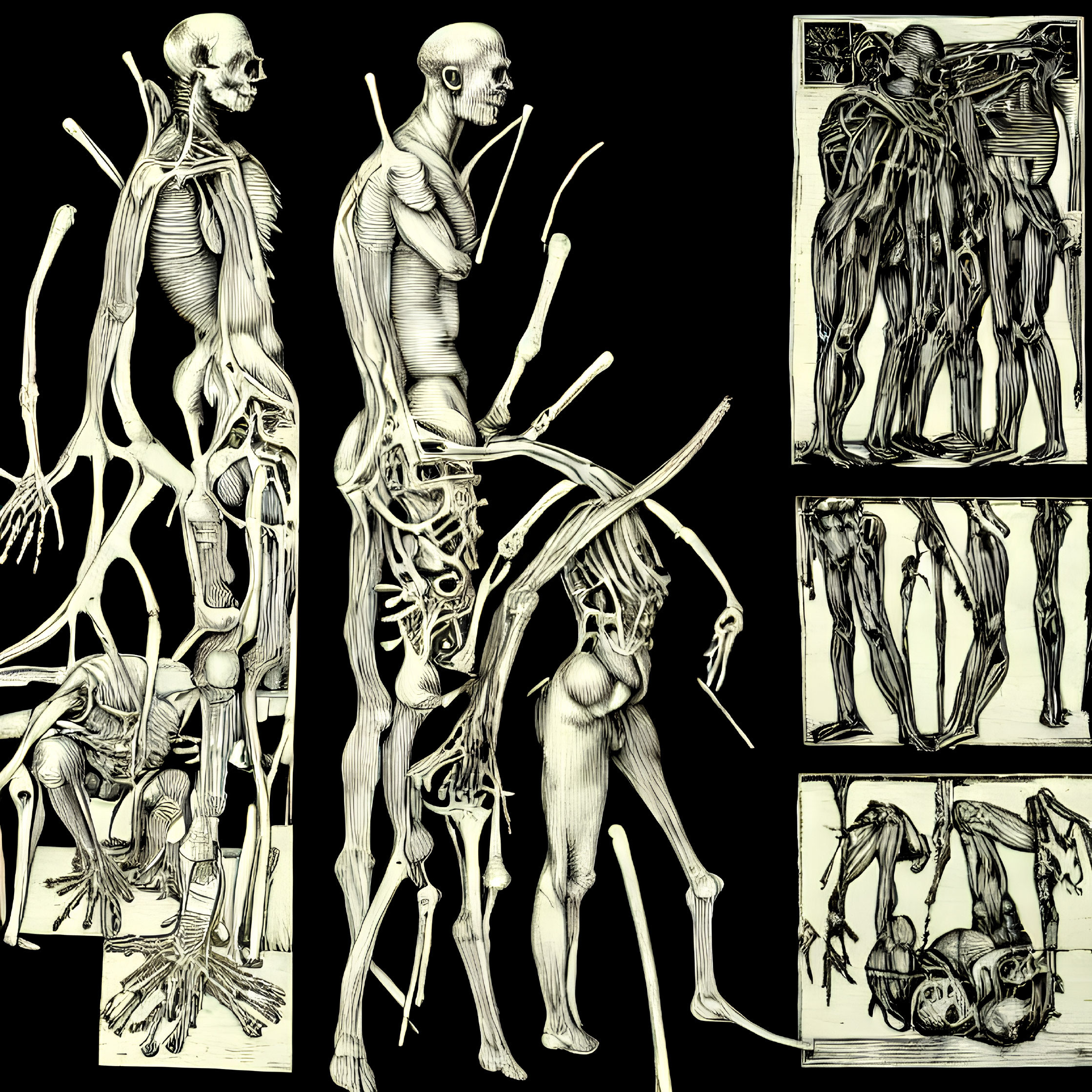 Detailed Human Musculature and Skeletal Systems Illustrations
