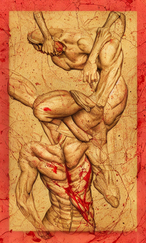 Detailed Vintage Human Muscle Anatomy Illustration