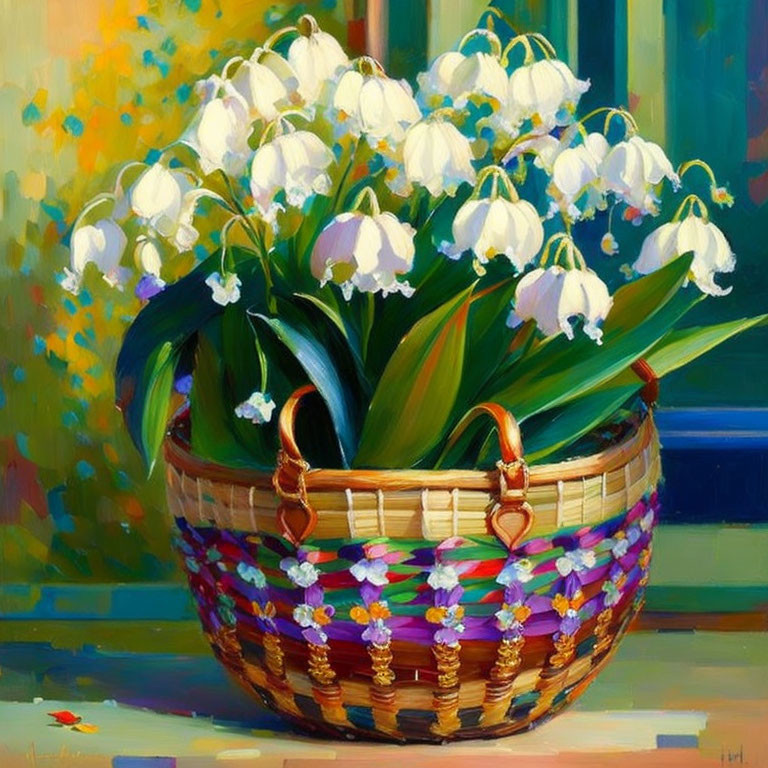 Basket of Lily of The Valley