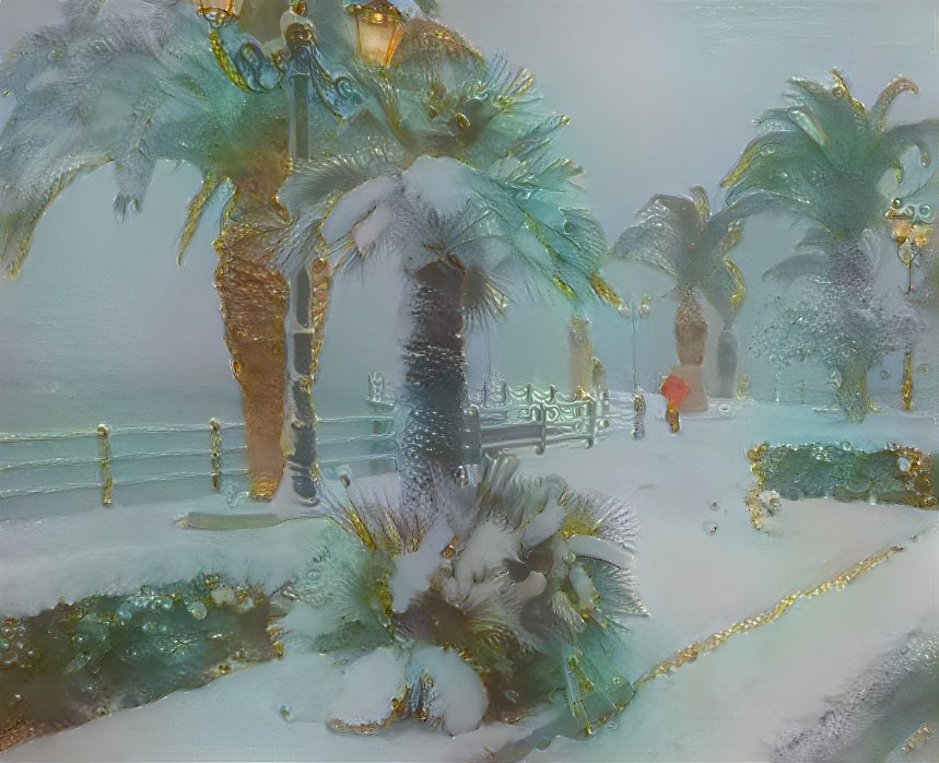 Snow Covered palm Trees