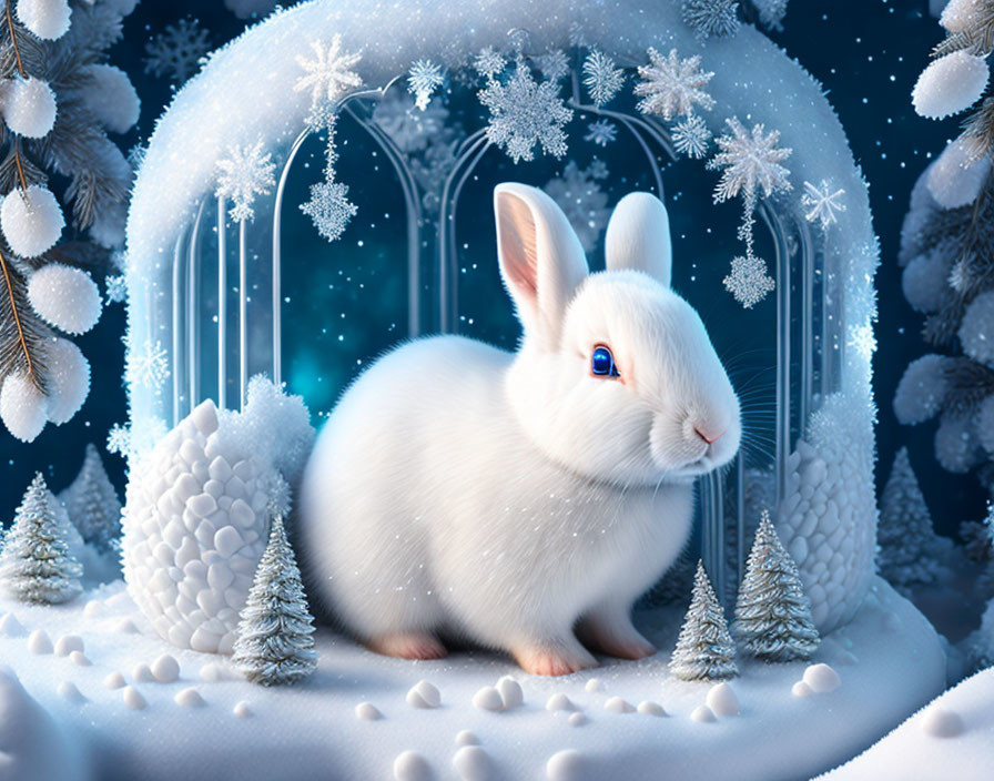 Bunny With Winter Magic