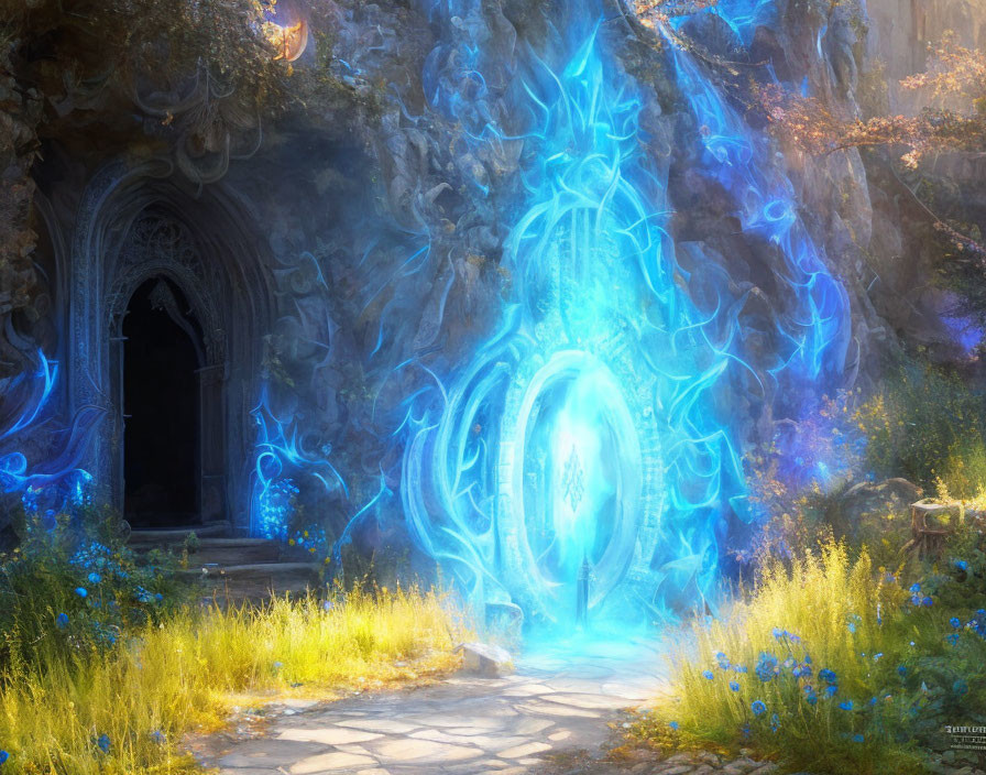 Blue Flame of an Open Portal
