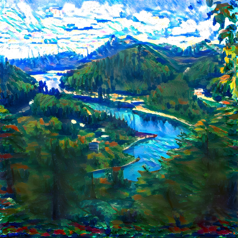 View Over a River on Top of a Hill