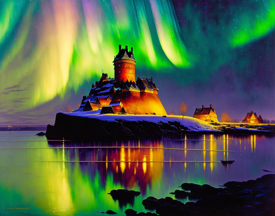 Northern Lights Over Tower
