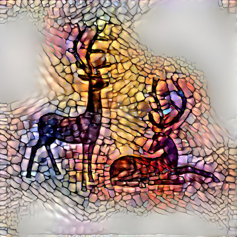 Mosaic of Two Reindeers