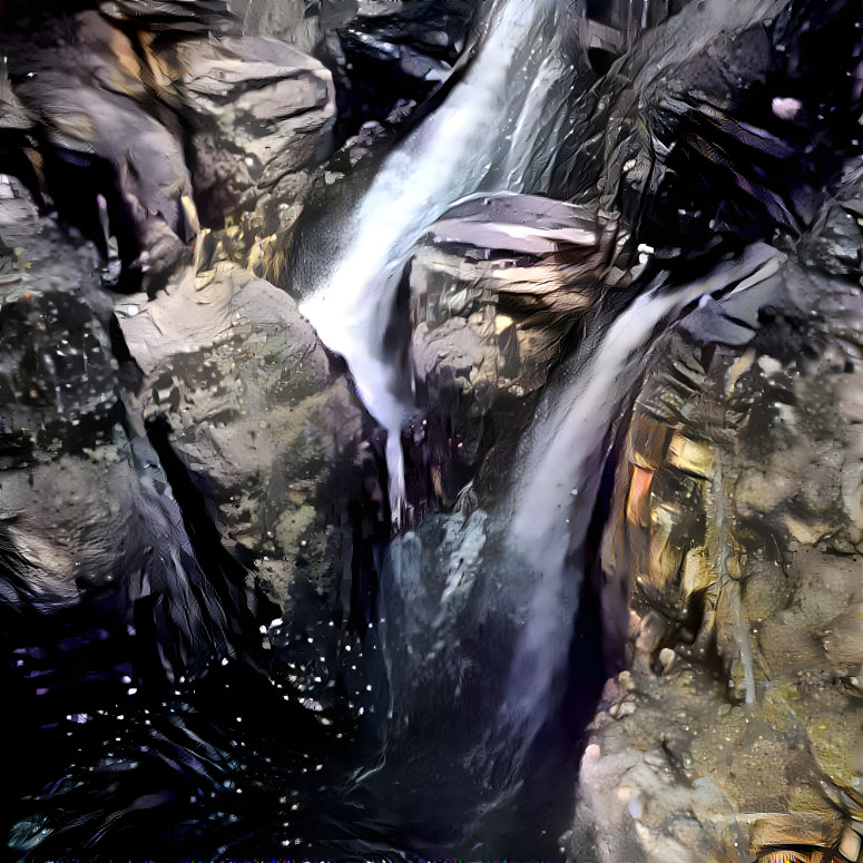 Waterfall Over Rocks