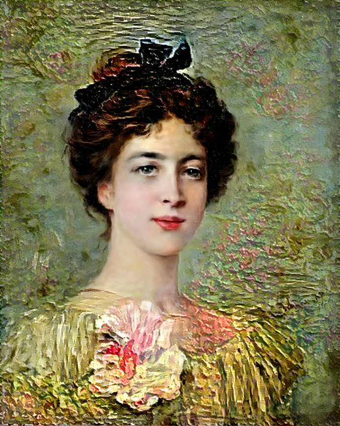 Lady With Bow And Corsage