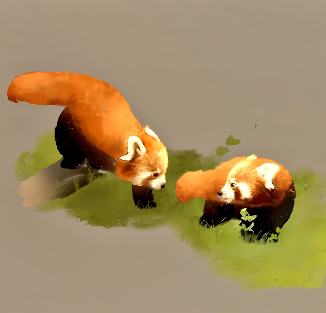 2 red pandas