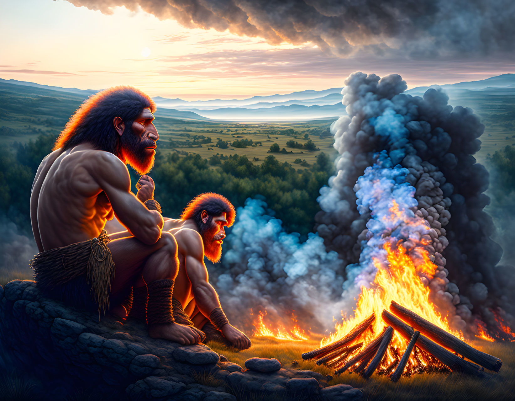 Two Homo Neanderthalensis 