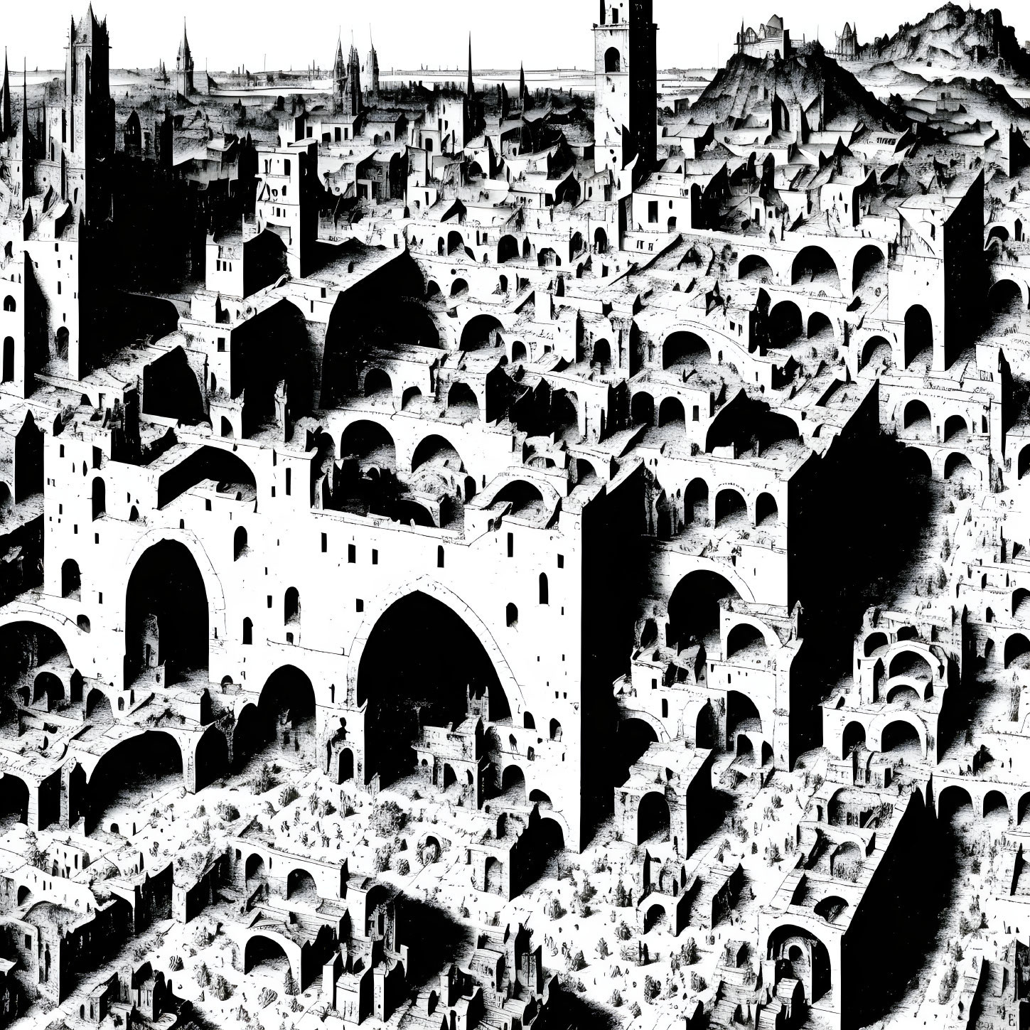 Huge destroyed antient city