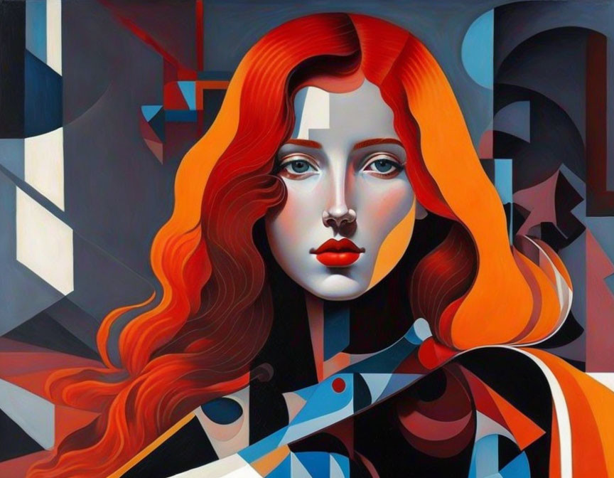 Red Haired Woman ... Analytical Cubism