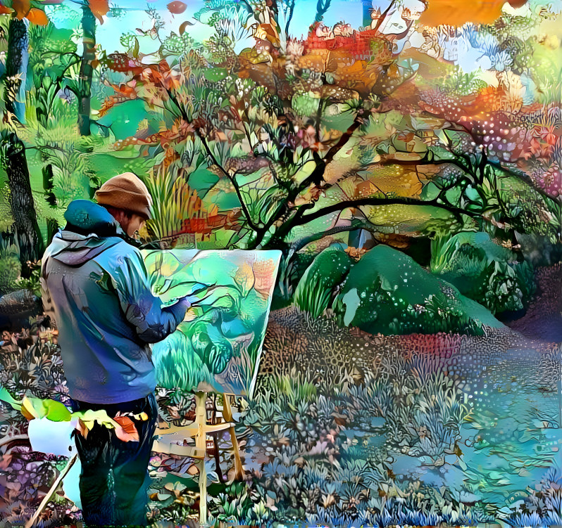 A Painter in the Forest ... Barbizon village