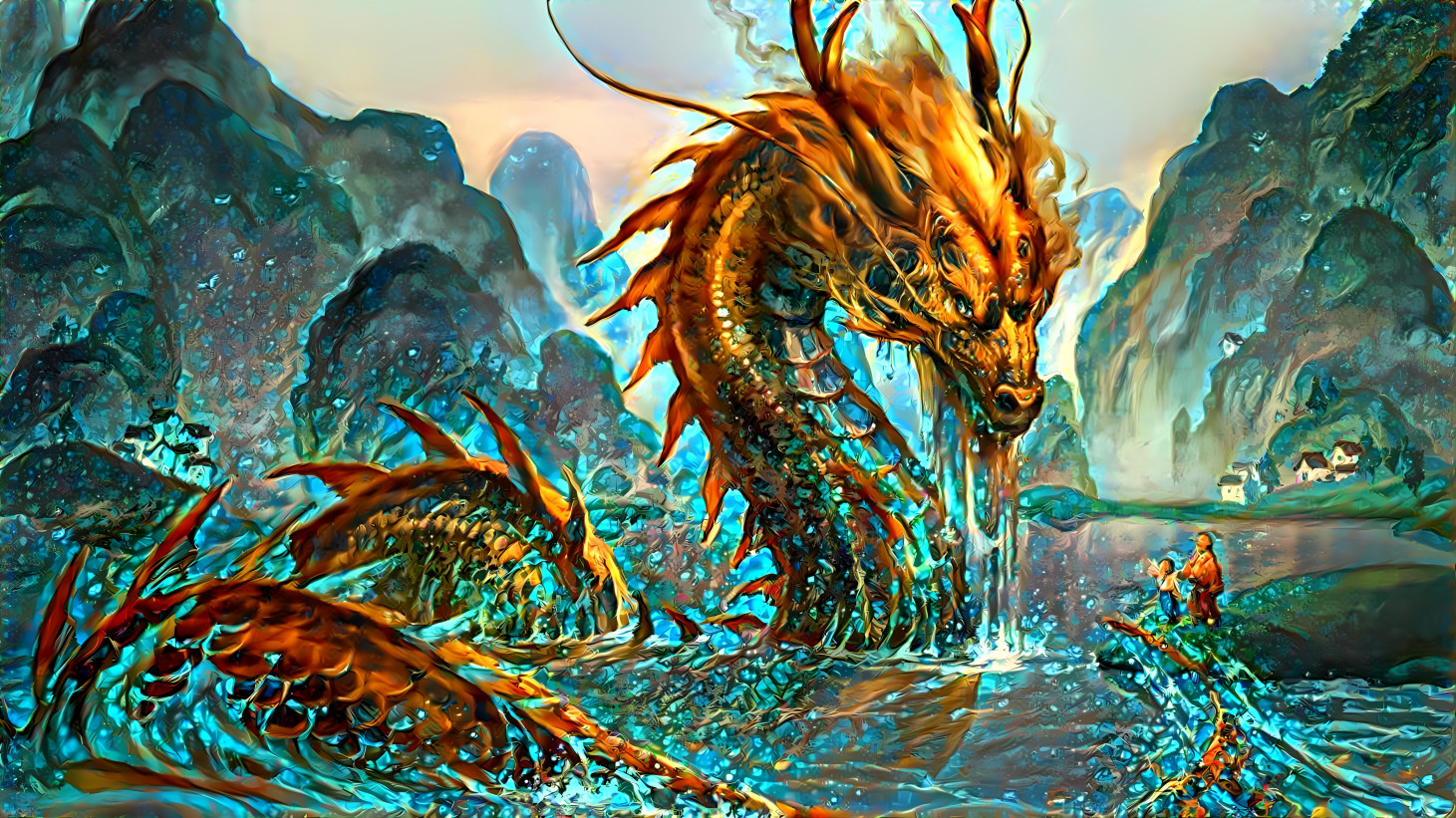 Gold Serpentine Dragon
