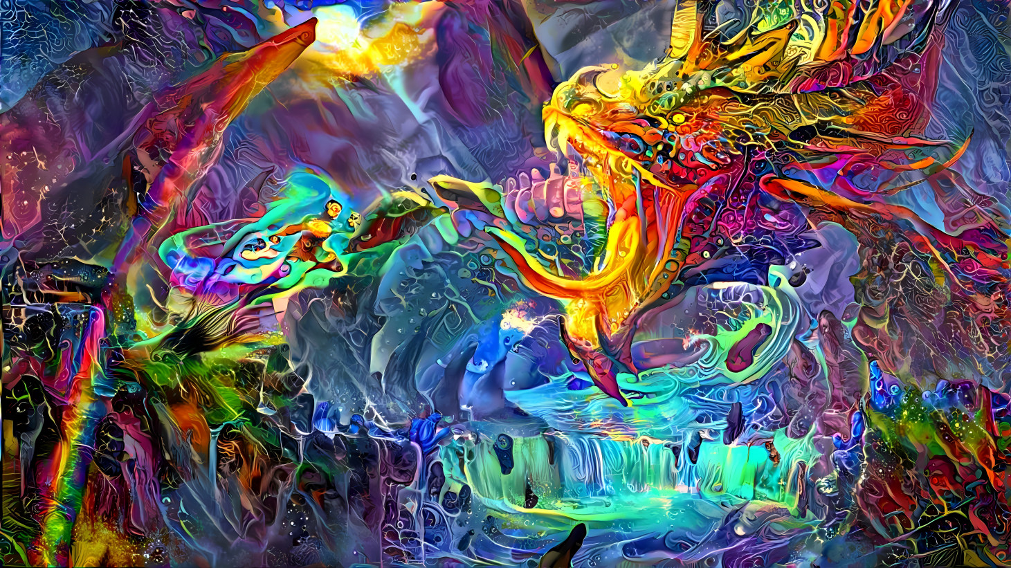 Psychedelic Dragon vs, Warrior