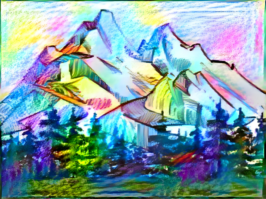 Mountains in Pencil