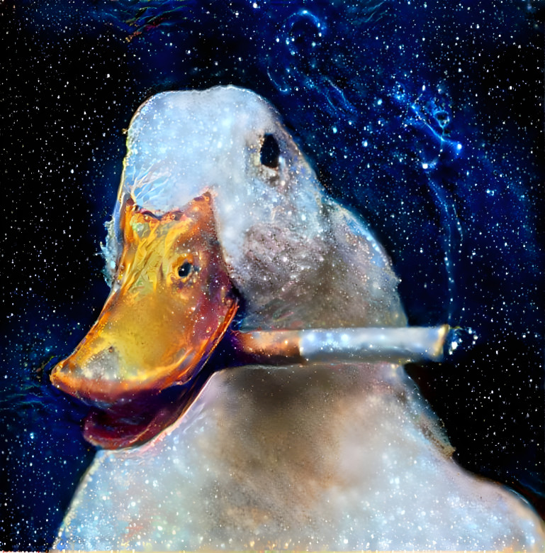 Duck smoking the universe