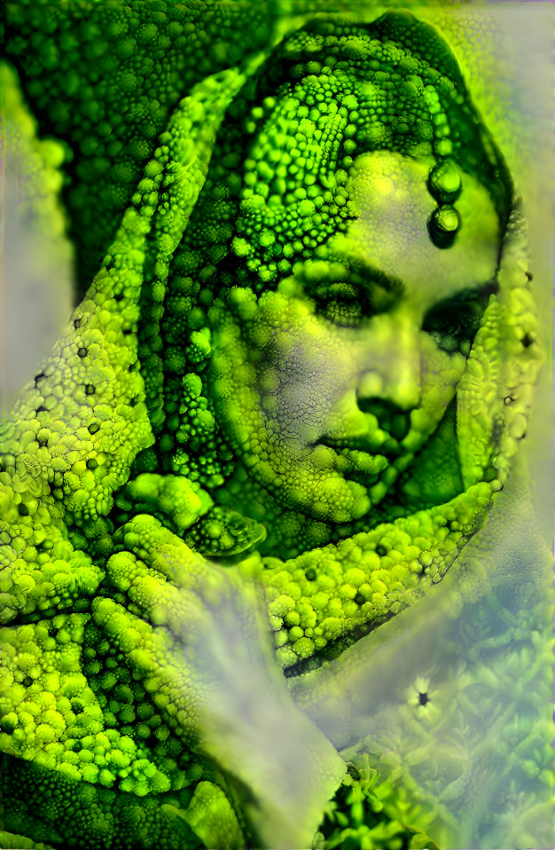 woman in green