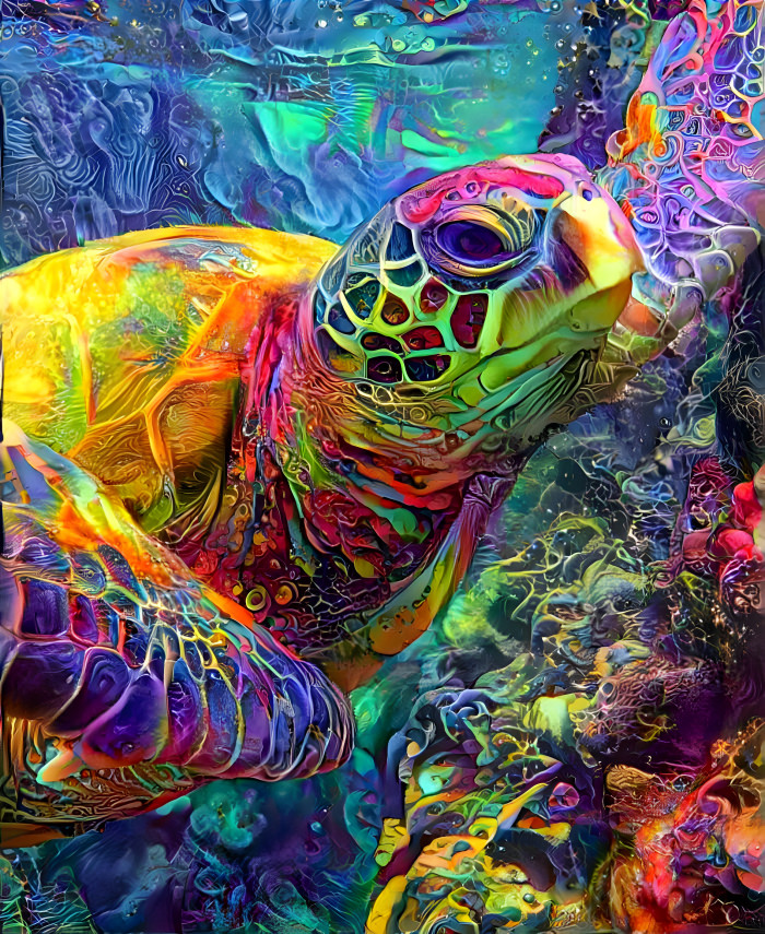Sea turtle selfie