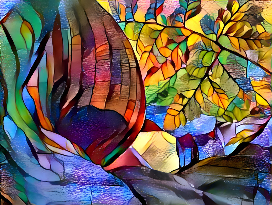 Calathea and Fern, Stained Glass II