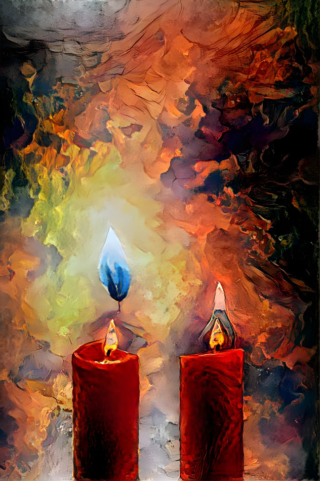 Burning Advent candles 