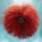Vibrant red hair against soft blue background portrait