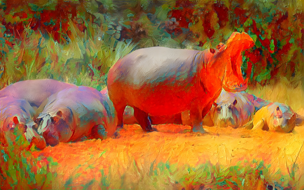 Colorful Hippos 
