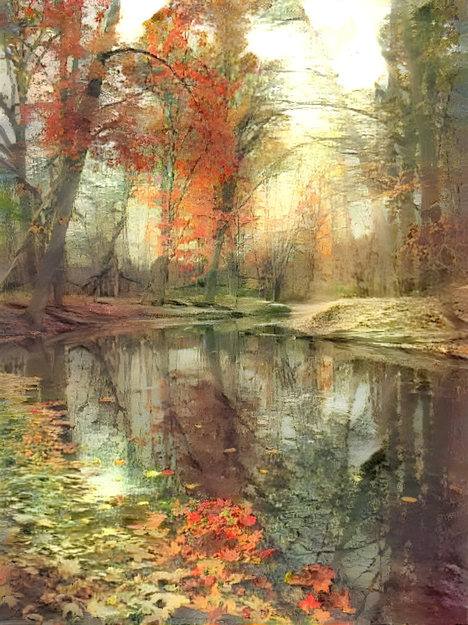 Autumn Pond In The Woods