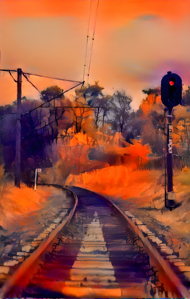 Train Track In Autumn