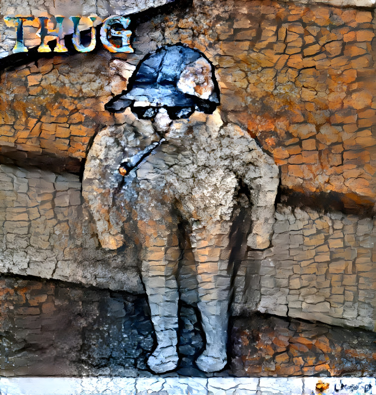 Thug cat in rock