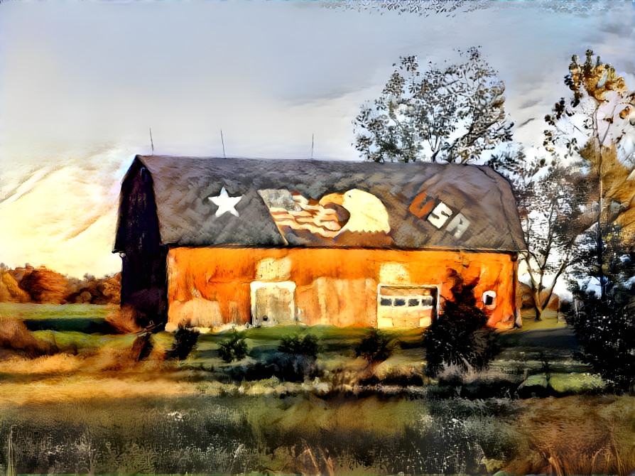 country barn in summer