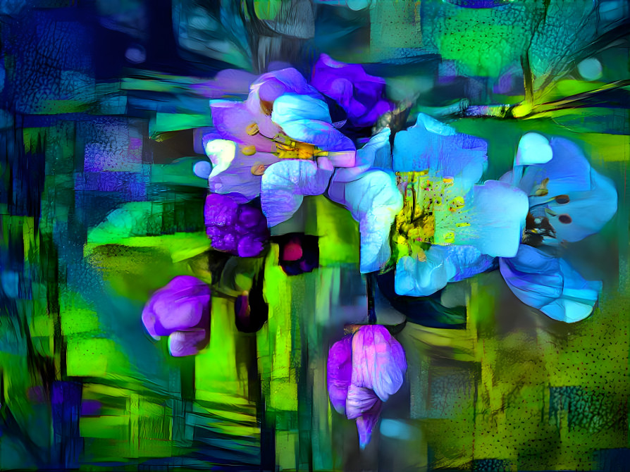 "Blue and Violet Blooms"