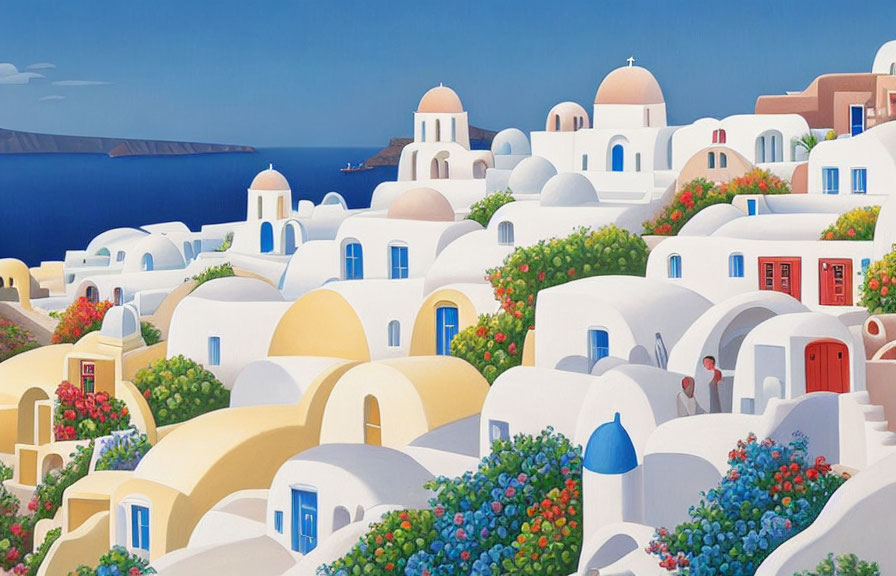 Santorini in the style of George Callaghan