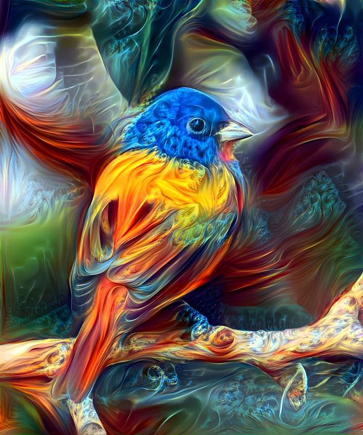 Fractal Painted Bunting